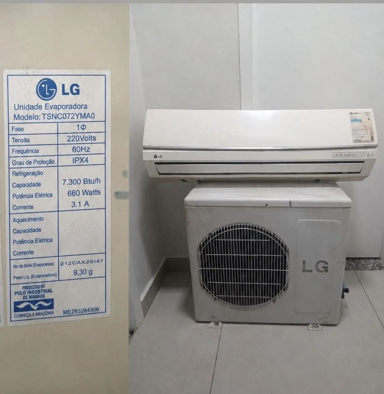 Ar condicionado 7mil BTUs 