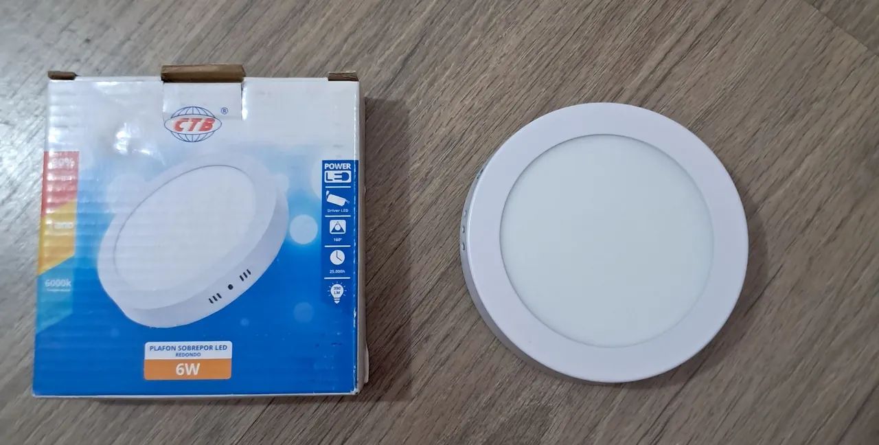 Kit com 2 plafon sobrepor 6w 6000k  - Foto 2