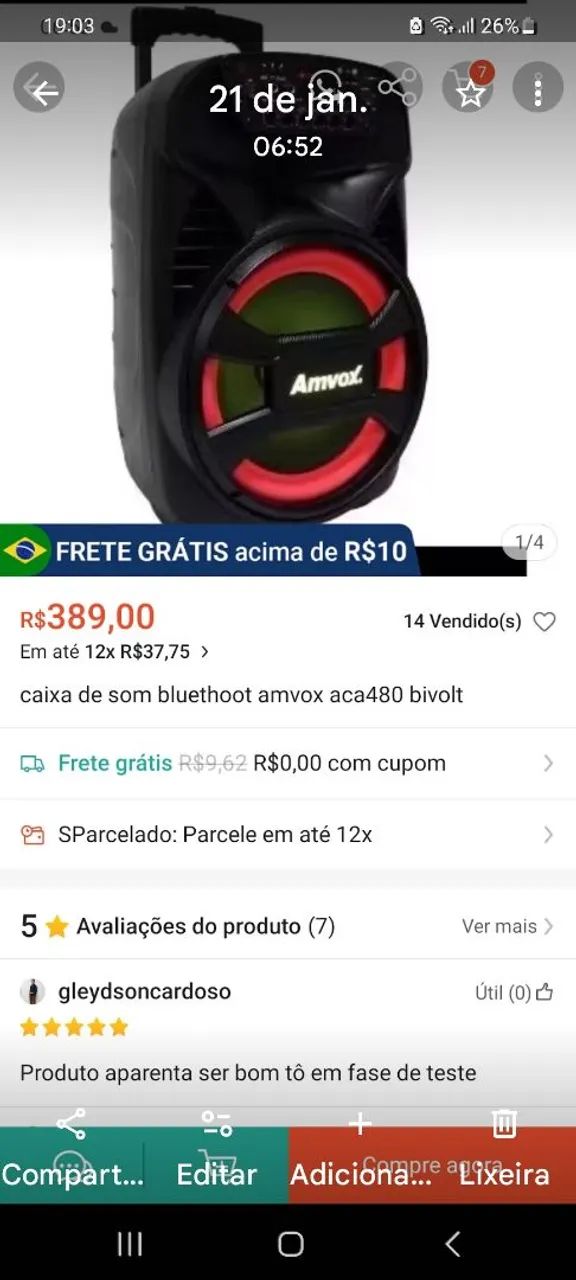 2 caixas de som amvox 180 wts aceito troca  - Foto 3