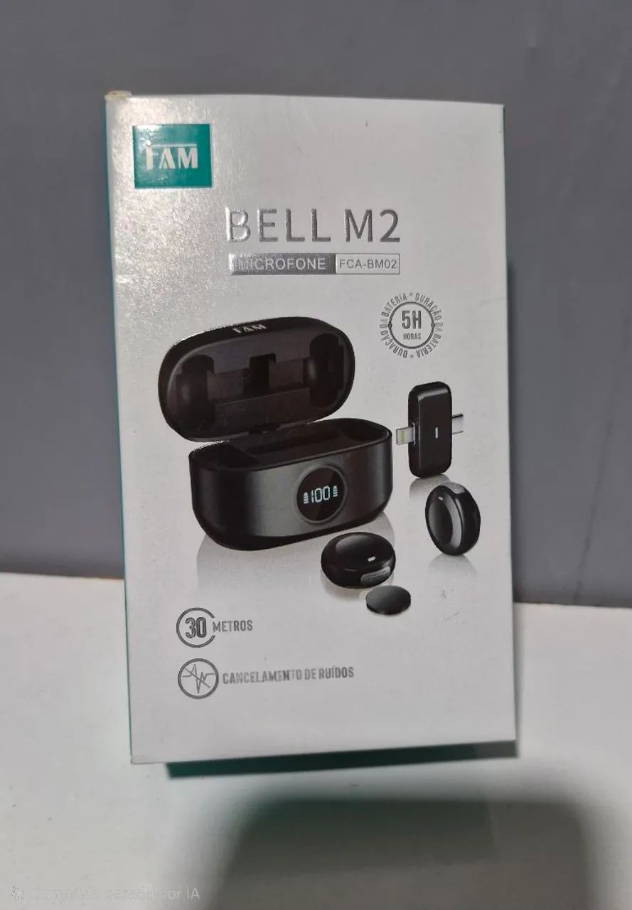 microfone de lapela Fam Bell M2,