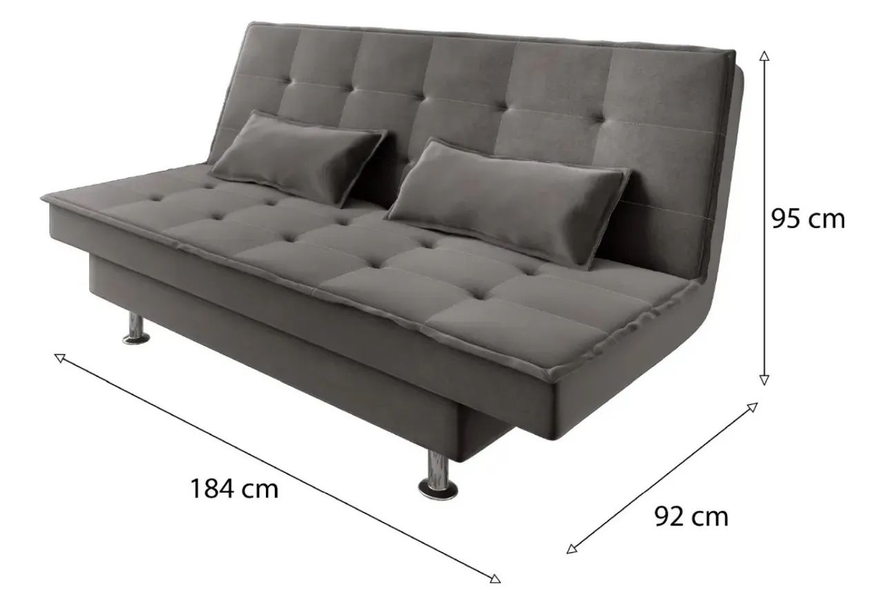 Sofá cama seminovo com almofadas - Foto 4