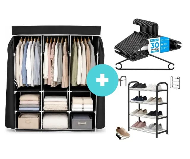 Guarda-Roupa + Sapateira e Cabides de Brinde