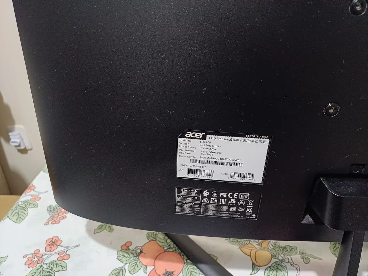 Monitor acer nitro 27 polegadas de 180hz curvo  - Foto 2