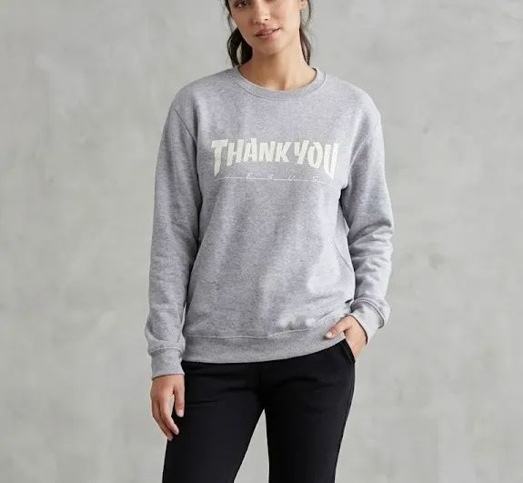 Moletom "Thank You Jesus" Cinza