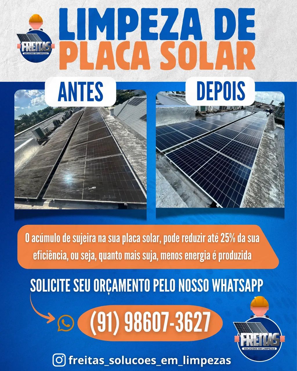 Limpeza placa solar 
