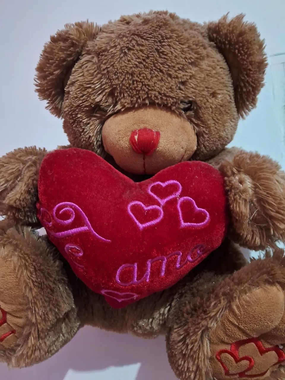 Urso com frase te amo