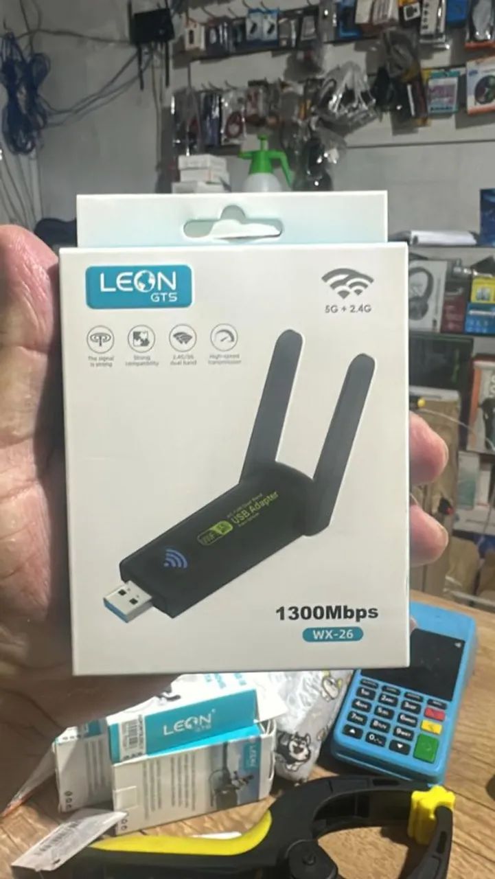 adpitador wi-fi USB duas antenas 5g 