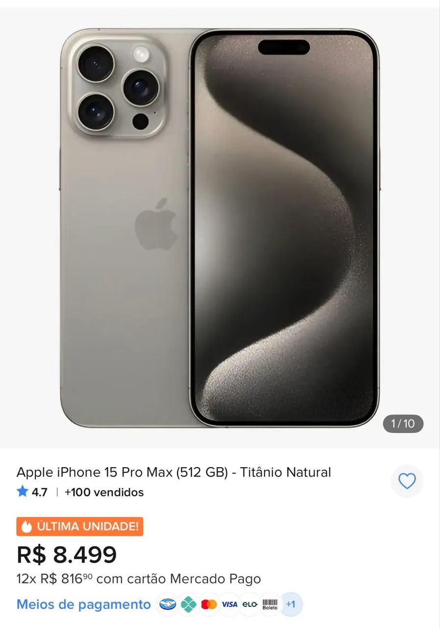 IPHONE 15PRO MAX 512GB - Celulares e Smartphones - Jardim Carapina