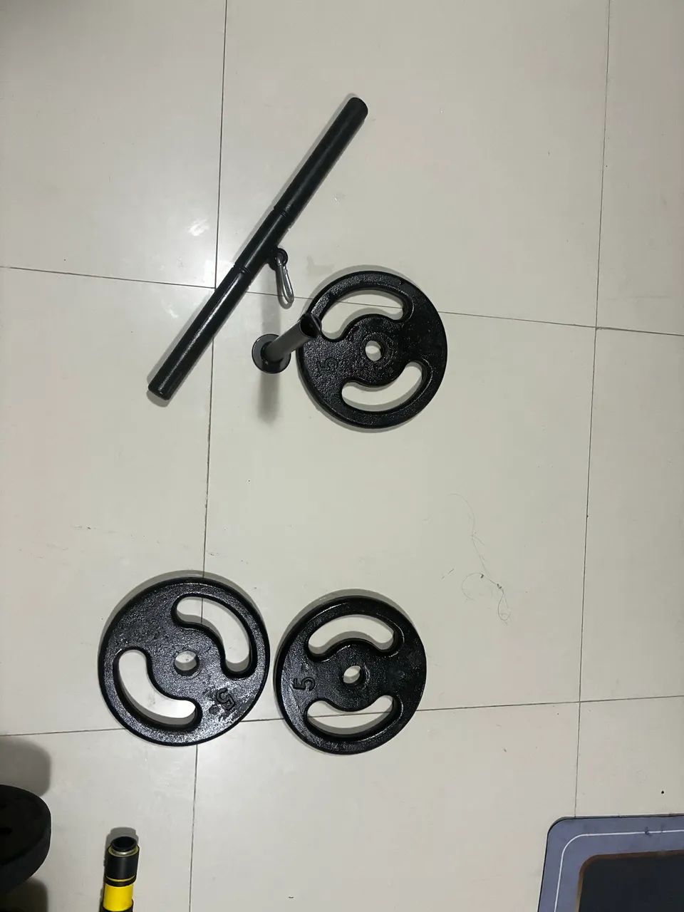 Suporte barra e Kettlebell com peso 5 quilos 