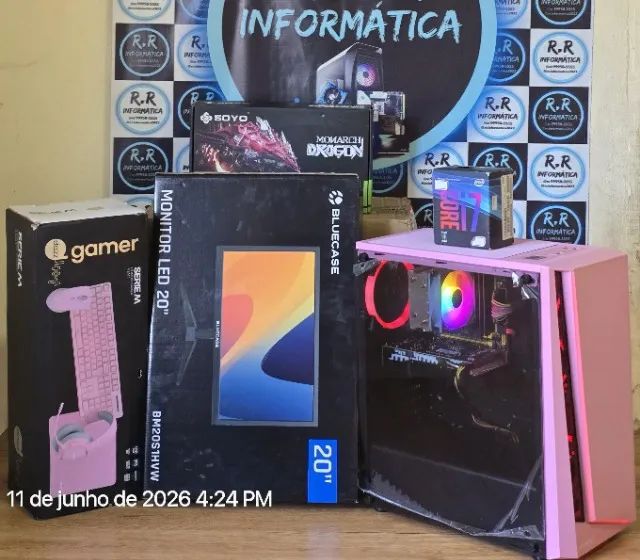 CPU Gamer Rosa Intel Core i7 e Monitor - Foto 5