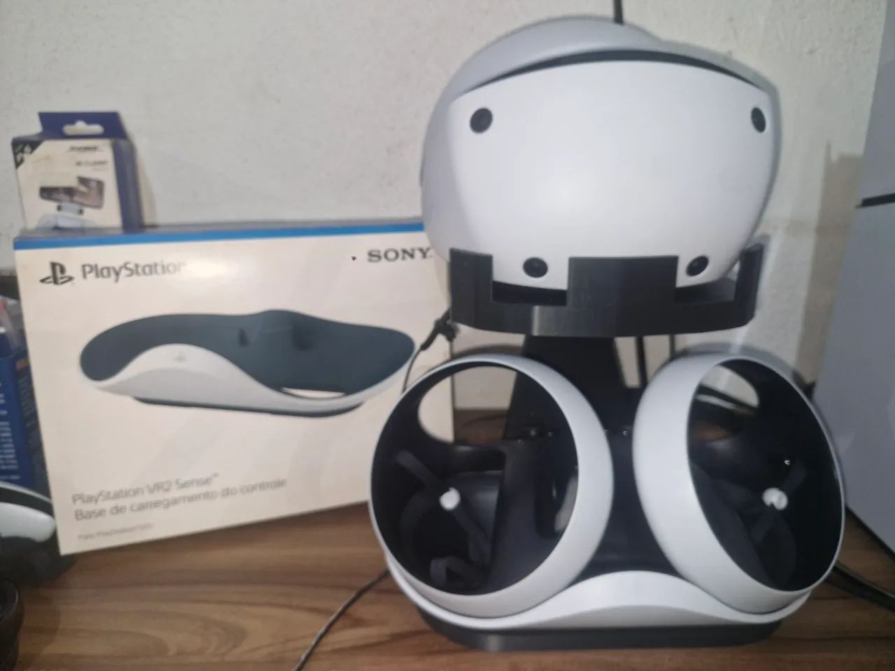 Playstation vr 2, base, controles e suporte 3d