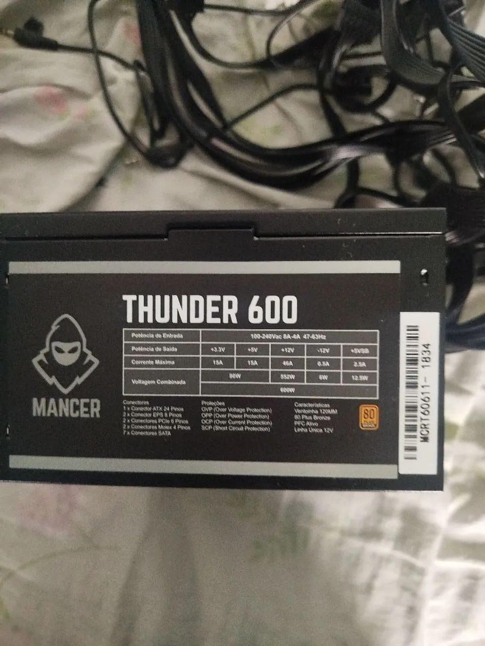 Fonte 600w 80 plus