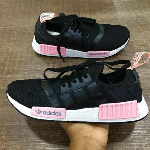 novo adidas preto com rosa novo adidas preto com rosa