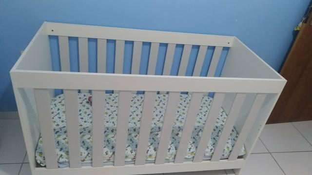 Berço cama 3 em 1 + Colchão aceito cartão - Foto 2