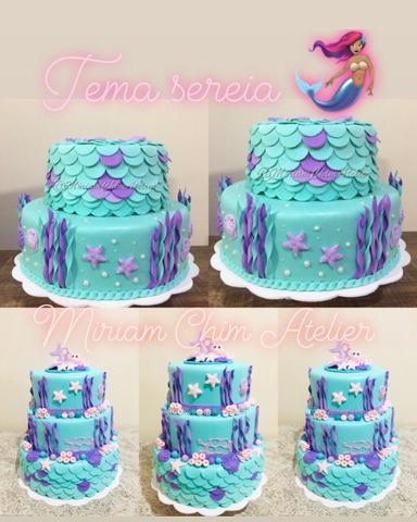 Bolo cenográfico Sereia 2 modelos - Foto 3