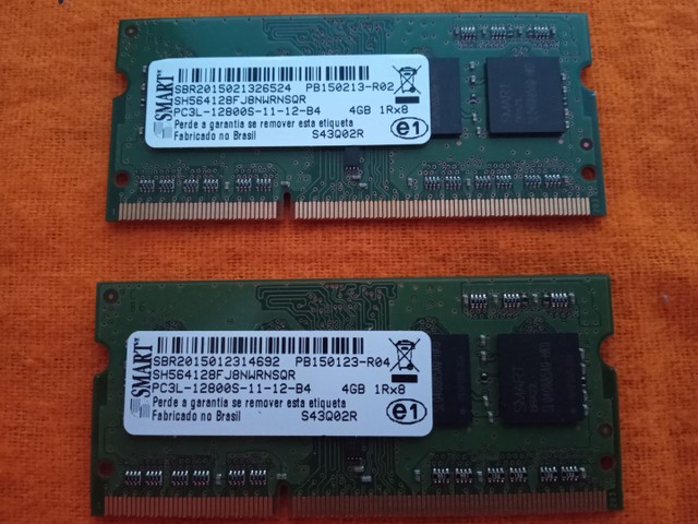 2 pentes Memória RAM Original 4gb Ddr3 de notebook Samsung! Informações na descrição!