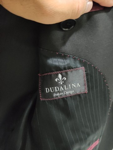 Terno Dudalina preto com risca de giz, 100% Lã Super 130 - Foto 3