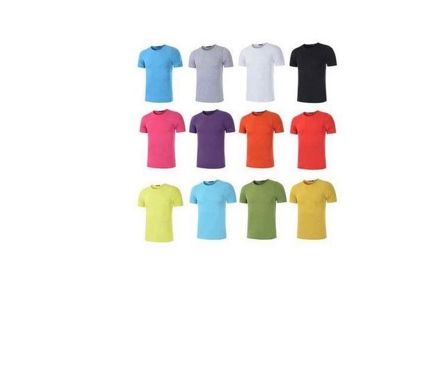 Camisetas lisas de diversas cores e tecidos 