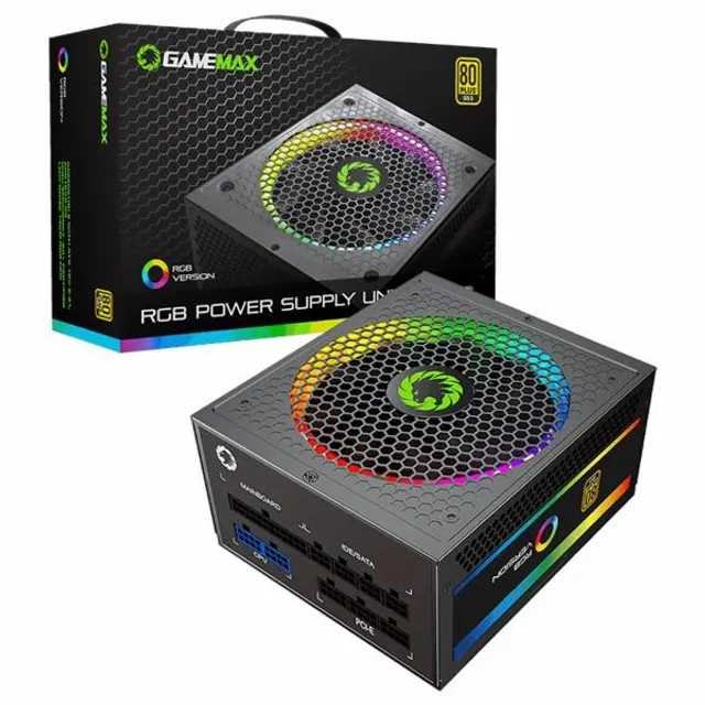 Fonte Gamemax 550w atx 50-60hz - 80 Plus Gold RGB