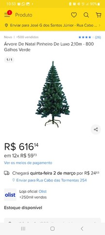 Árvore De Natal Pinheiro De Luxo 2,10m - 800 Galhos Verde - Objetos de  decoração - Jardim Lourdes, São Paulo 1150070050 | OLX