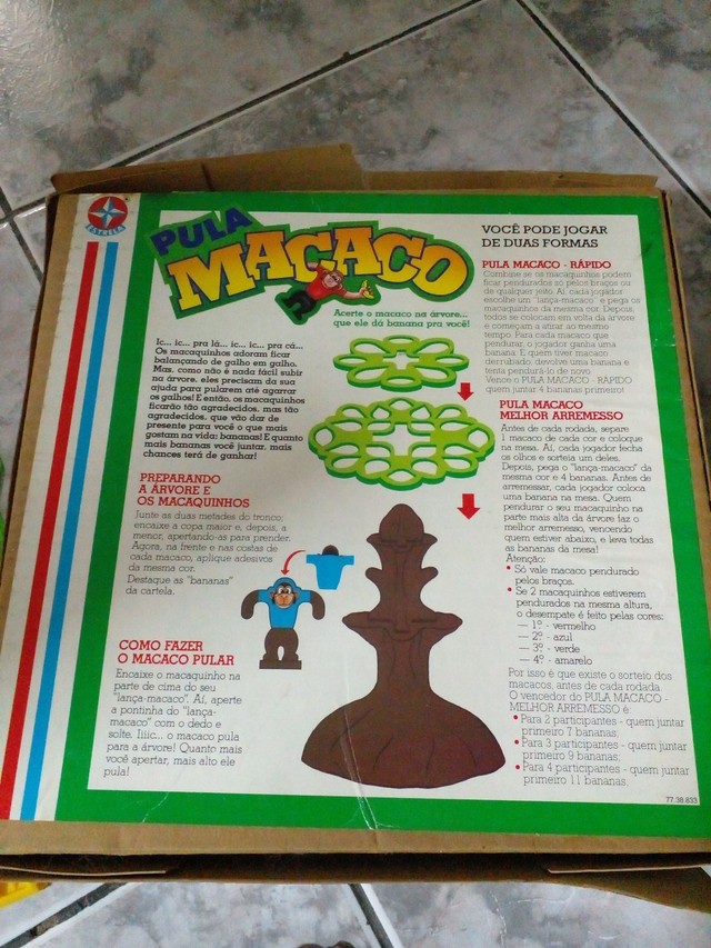 Brinquedo Antigo Jogo Pula Macaco Da Estrela Completo