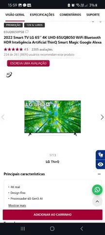 SMART TV 4K LG 65 POLEGADAS com comando de voz - Foto 2