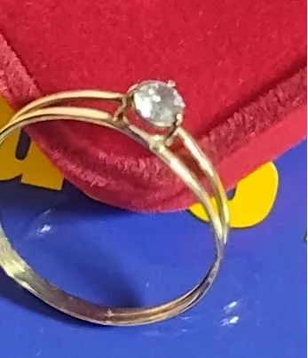 Solitário Pedra Zircônia 3 mm  Peso 1.20 Gramas Aro 2 mm Ouro 18 kilates                   - Foto 2