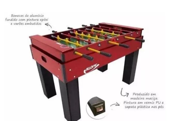 Mesa pebolimTotó Oficial varão Embutido Luxo boneco Alumínio Klopf 1050  - Foto 3