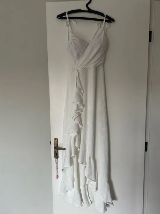 Vestido branco de renda para festa - Foto 3