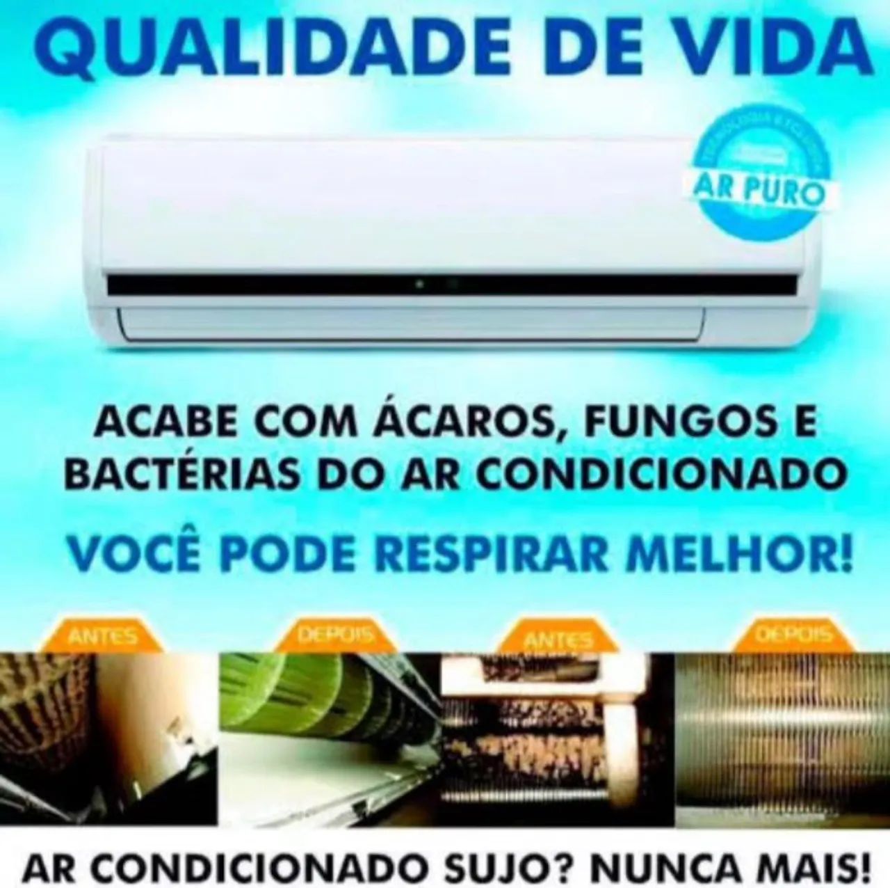 AR PURO: Livre-se de ácaros, fungos e bactérias no ar condicionado!
