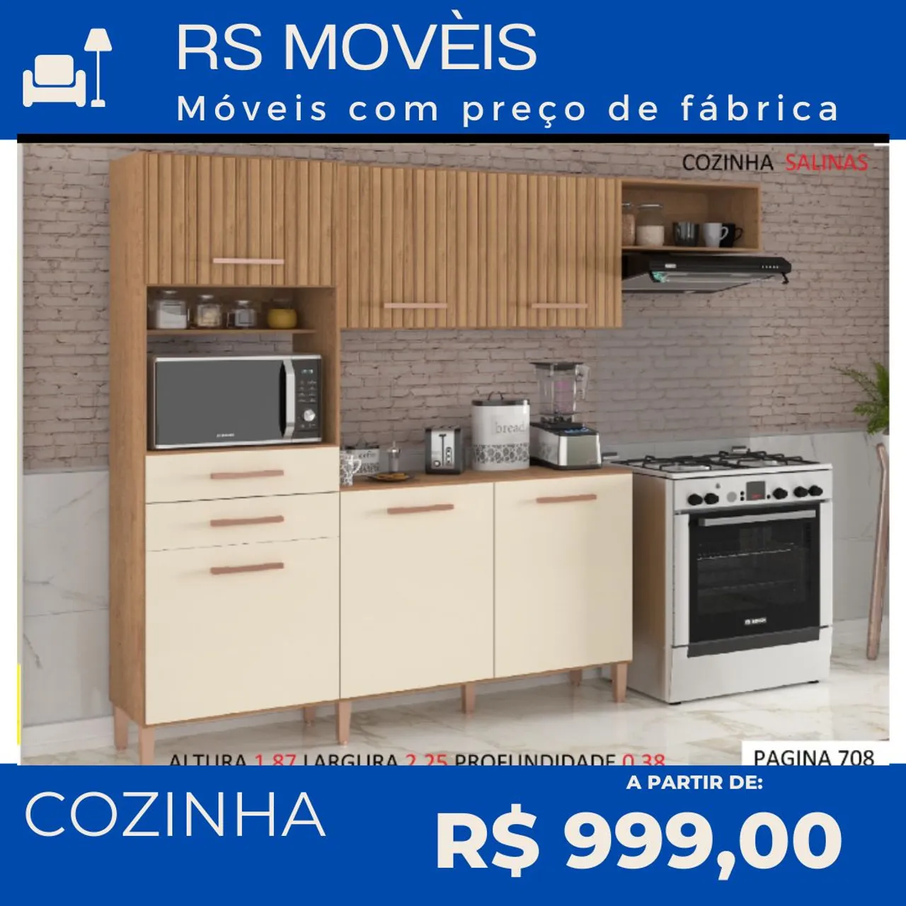 Armário de cozinha de parede 