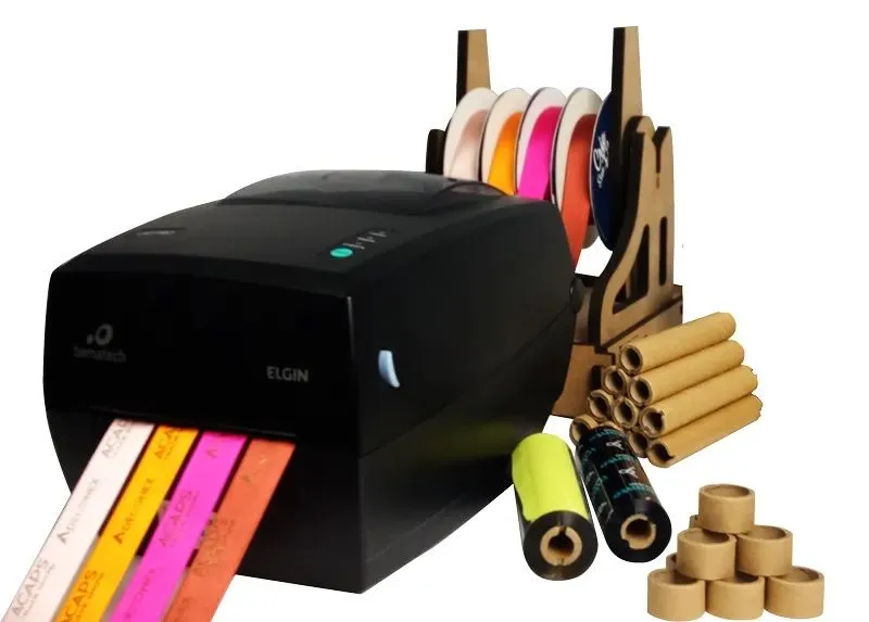KIT COMPLETO Impressora de fitinhas, adesivos e notas
