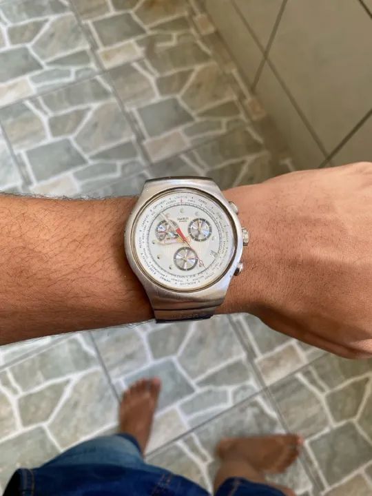  Swatch série prata cara branca 1300 - Foto 2
