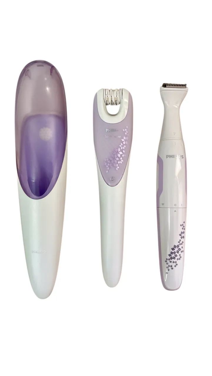 kit c/ 1 depilador elétrico philips satinelle + 1 satin intimate + 1 aparador - Foto 3
