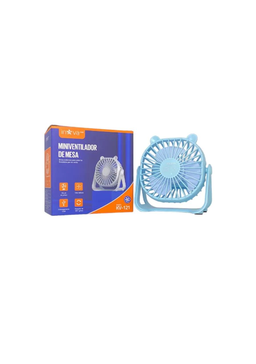 MINI VENTILADOR RECARREGAVEL PORTATIL DE MESA INOVA KV-121 