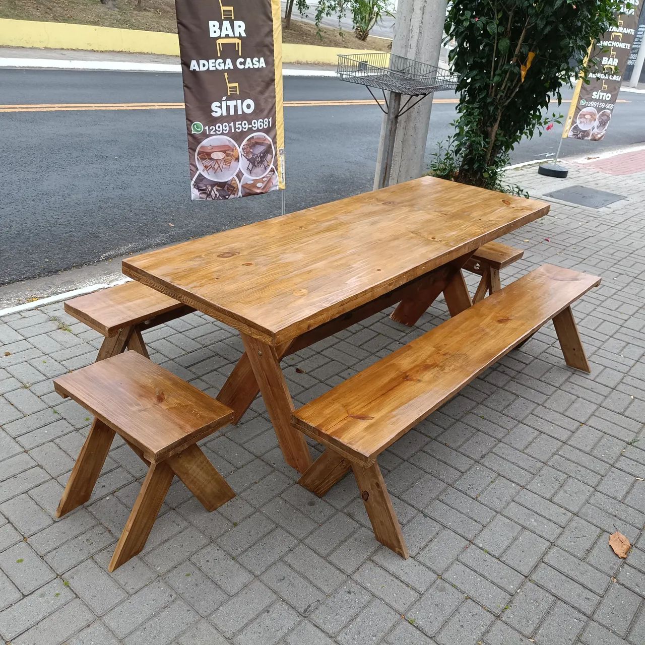 Mesa nova rústica para área gourmet - Foto 3