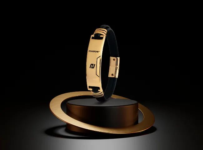 PULSEIRA EM COURO SINTÉTICO POWERCHIP AJUSTÁVEL - Foto 4
