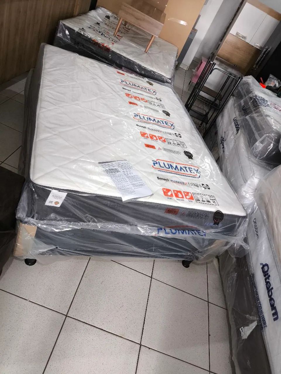 Cama box casal base mais colchão de mola ensacada com 25 cm 