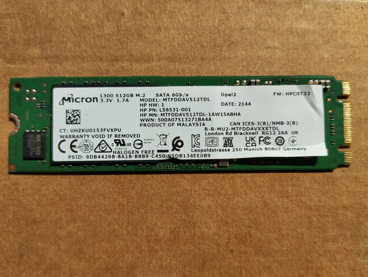 SSD Micron 512GB M.2 SATA 6Gb/s