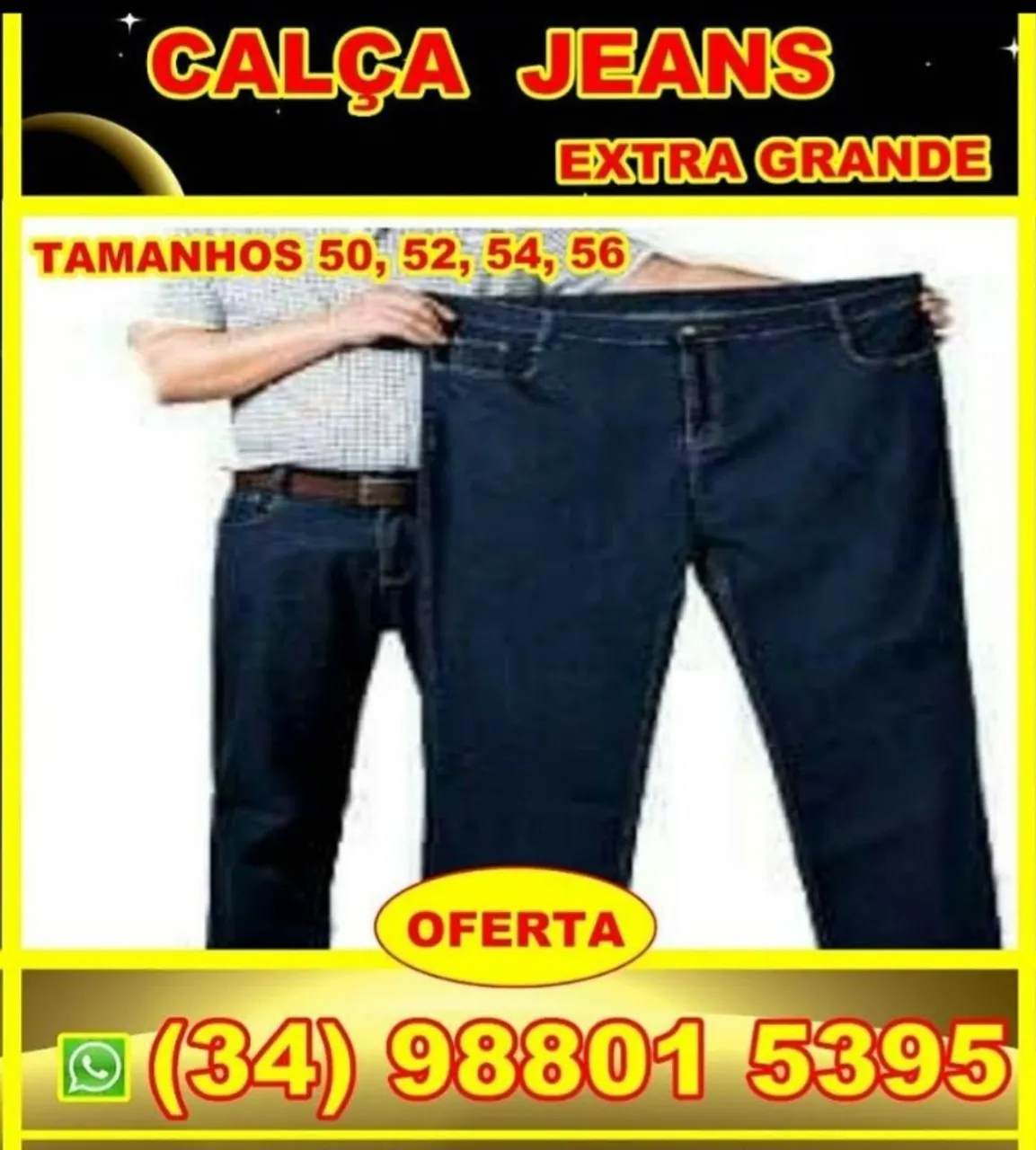 Calça Jeans Extra Grande . GG