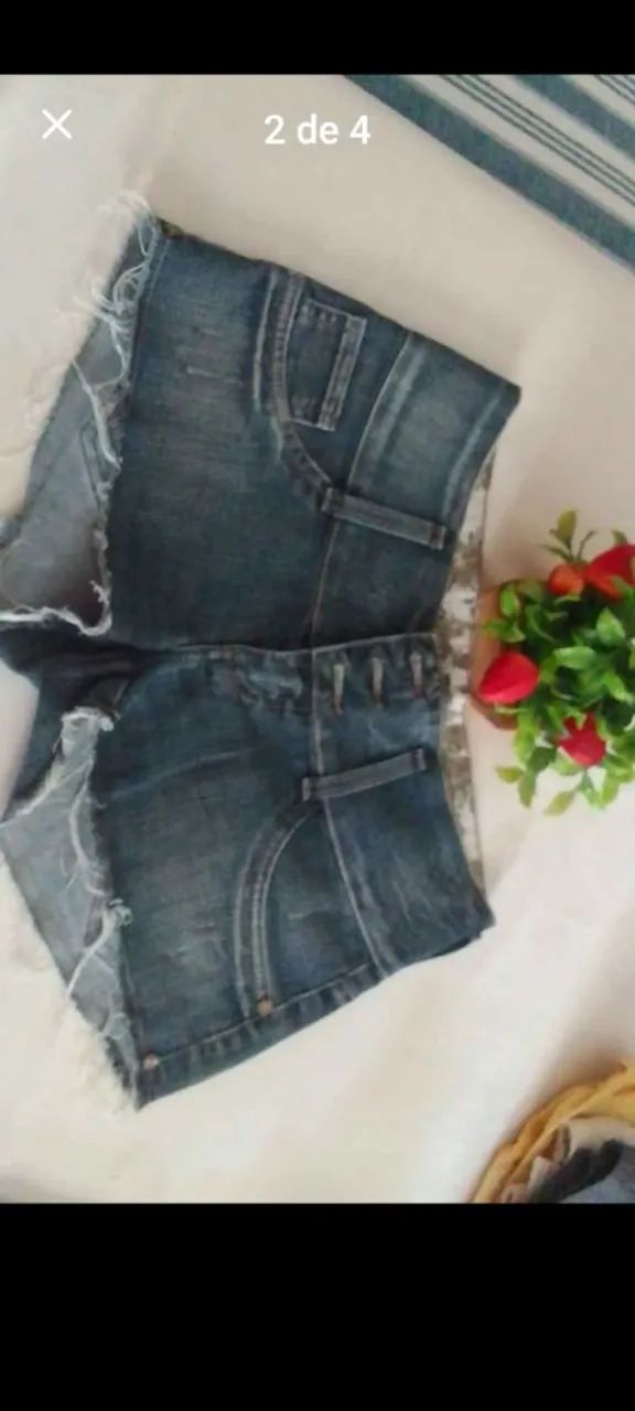Short Jeans Customizado Guess com Strass - Foto 4