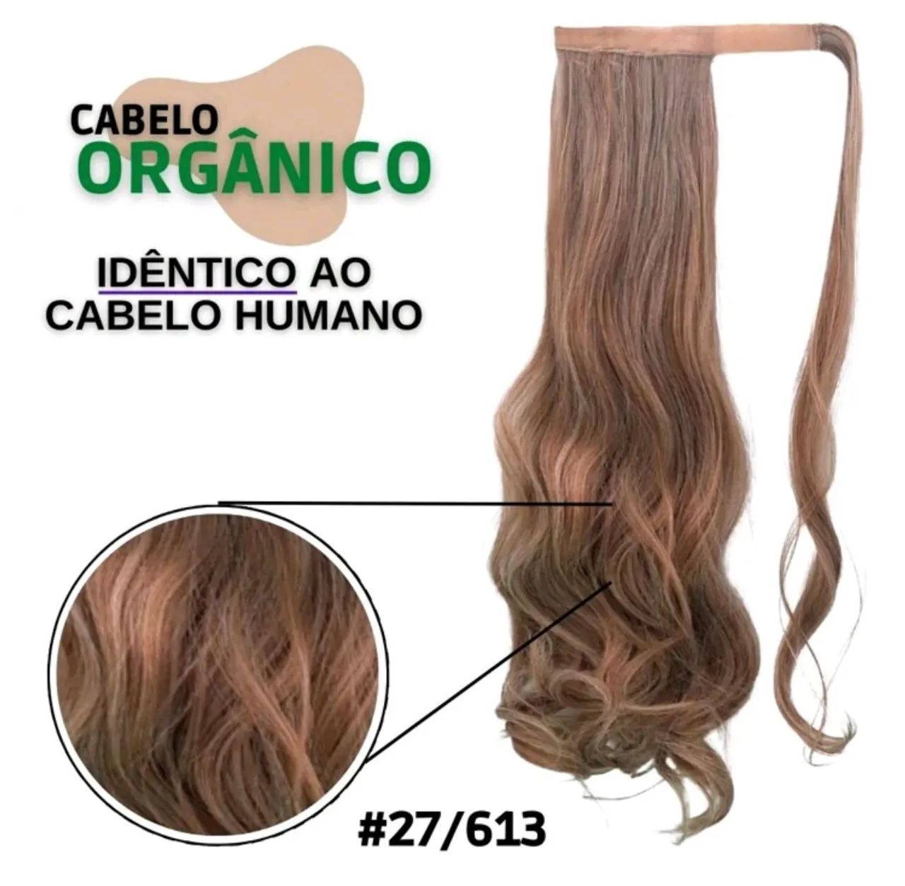 Aplique Rabo de Cavalo Ondulado 60 centímetros  - Foto 4