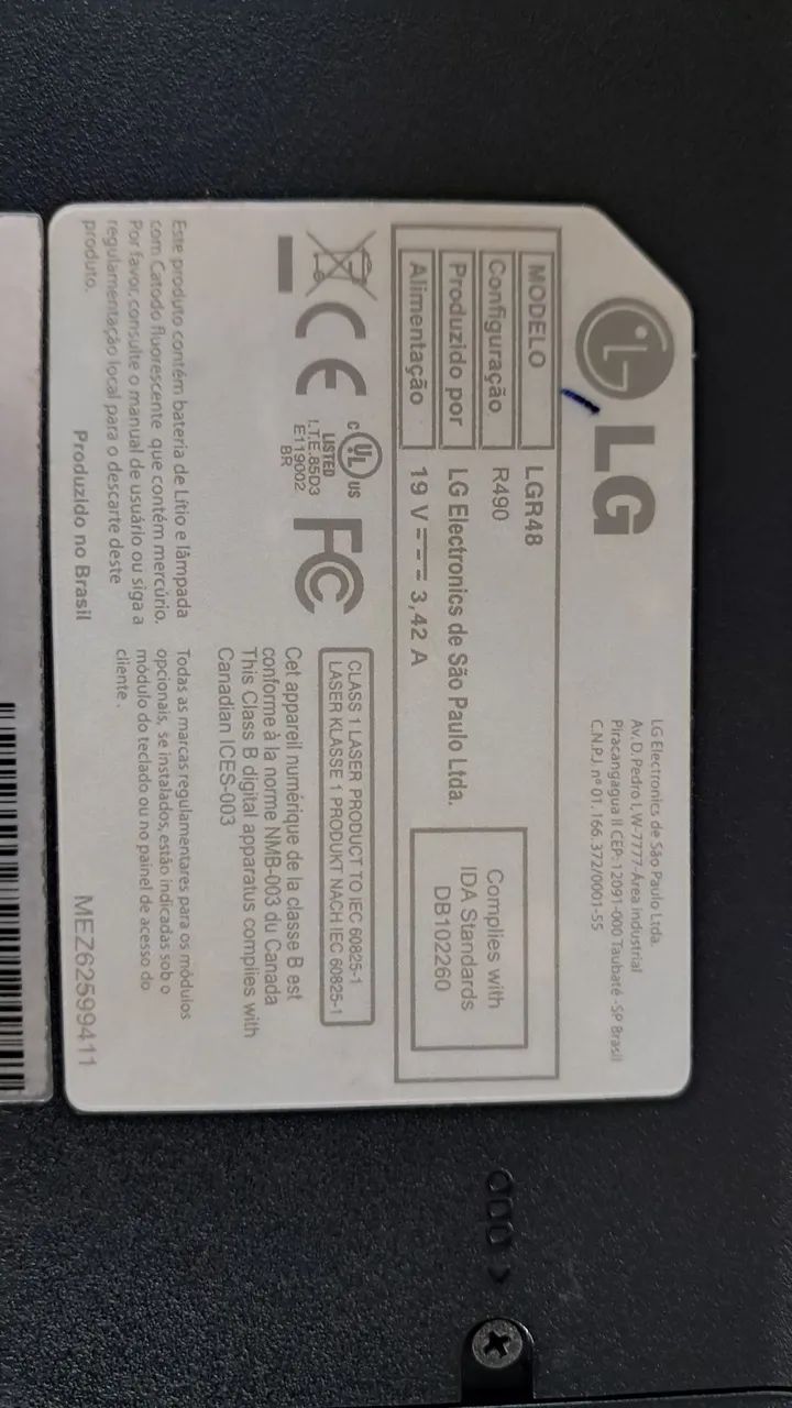 Notebook book LG R490 (defeito) - Foto 5