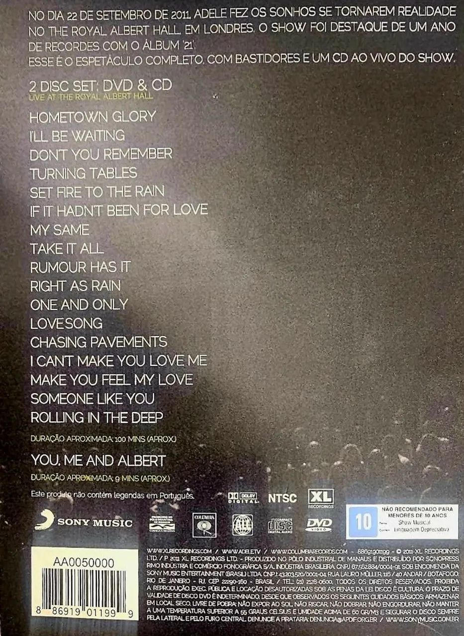 Adele - Live at The Royal Albert Hall - DVD + CD - Foto 2
