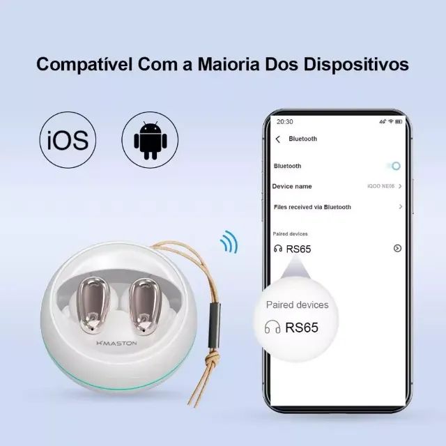 Fone De Ouvido Bluetooth 5.3 Sem Fio Tws Hmaston Rs-65 - Foto 5