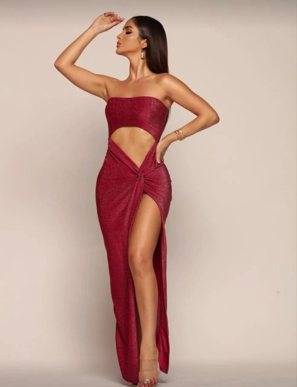 Vestido lurex tomara que caia