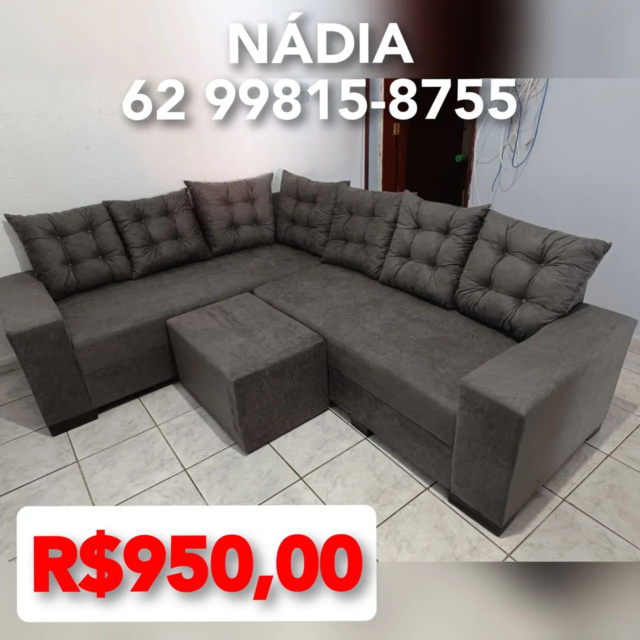 SOFÁ DE CANTO 6 LUGARES 1.90X2.35  !!!@@@ ESOUMA D33