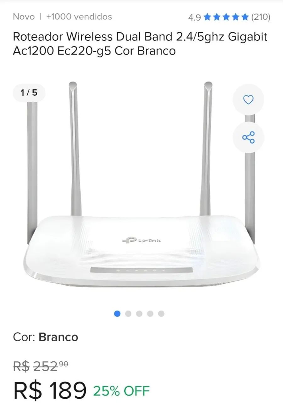 ROTEADOR WIFI TP LINK AC1200 5GHZ - Foto 4