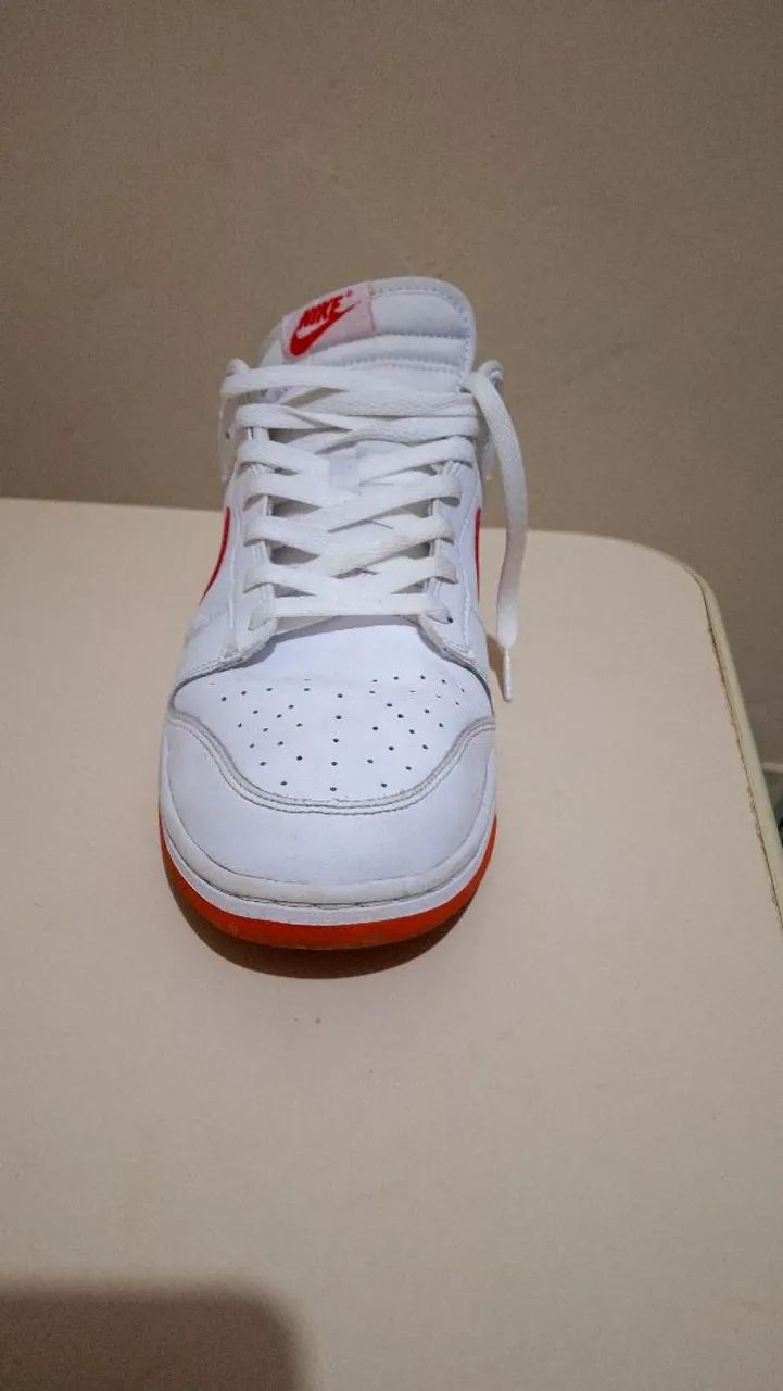 Nike Dunk Low Branco Vermelho - Foto 3