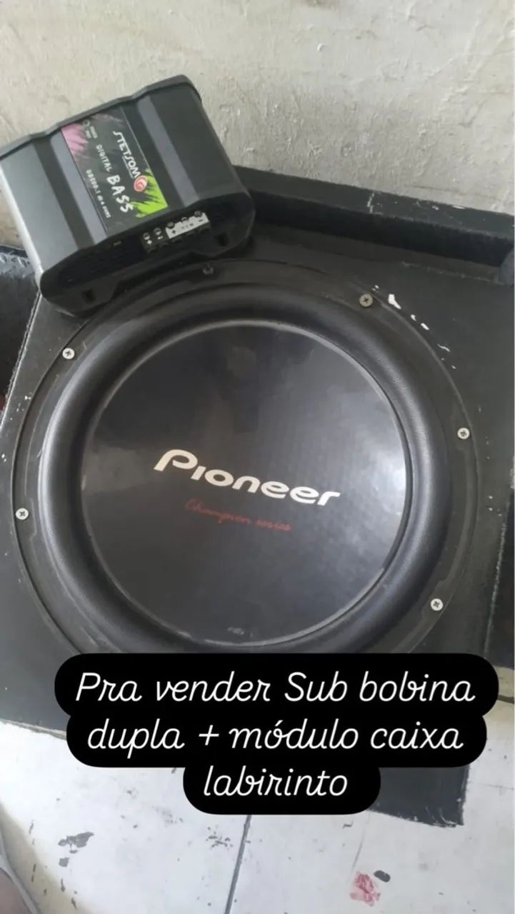 Subwoofer Pioneer 12' Bobina Dupla + Módulo Caixa Labirinto
